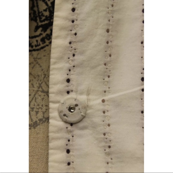 Club Monaco Cotton Linen Blouse Top Ivory Sz 2 - Picture 6 of 12